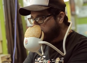 This Hands-Free Takes Burger Eating To A Whole New Level