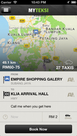 MyTeksi Promo: Only RM 9.99 to Get to LCCT/KLIA
